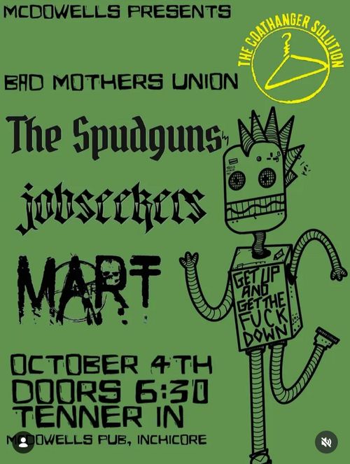 Bad Mothers Union, The Spudguns, jobseekers, Mart 